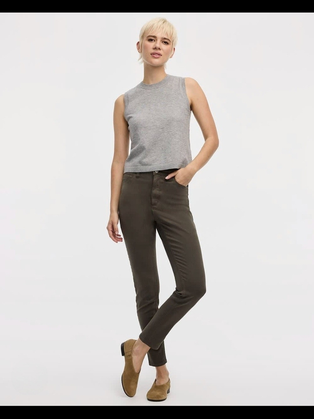 Highrise Skinny Jeans In Olive/Brown - Reitmans